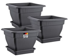 3x Pflanzkübel Blumentopf 48x48cm Wasserspeicher Pflanztopf Blumenkübel 33 Liter
