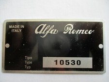 Typenschild Schild ALFA Romeo