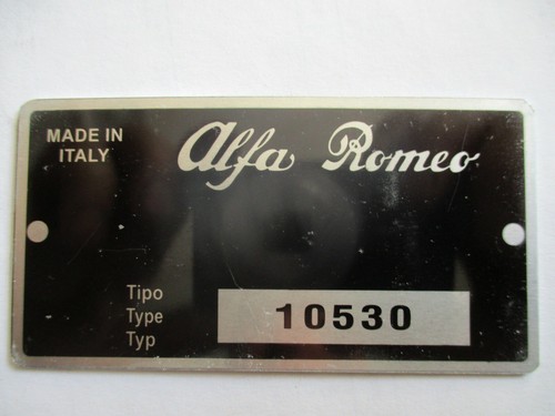 Typenschild schild alfa romeo - typenschild,
