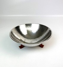 Seltene Bauhaus Art Deco Fang alles versilbert Schmuckschale Bakelit Füße 1920