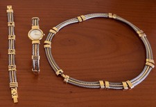 Schmuck Set Firma Herbelin, Uhr, Collier, Armband aus Edelstahl Bicolor