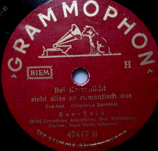 BAR-TRIO "Bei Kerzenlicht sieht alles so romantisch aus" Grammophon 1940 78rpm