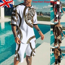 Hot Herren Sommer Outfit 2-Piece Satz Trainingsanzug Kurzarm-T-Shirts Und Shorts