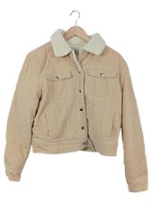 PAMELA X NA-KD Damen Felljacke Beige Gr. 36/S Cord Casual Herbst Winter