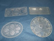 Kuchenplatten Tortenplatten Plaste Plastkristall DDR Konvolut 4 Teile