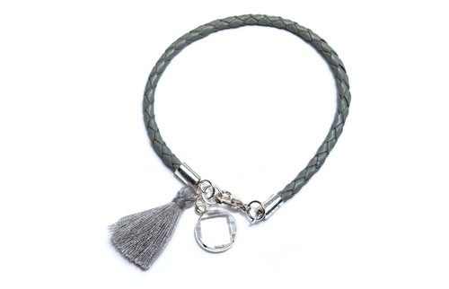 Lederarmband graue quaste - quaste,