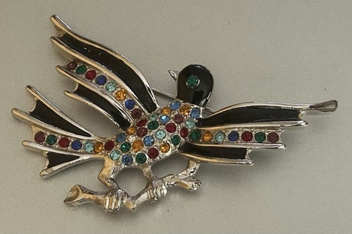 Vintage emaille brosche - vintage,