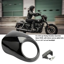 Schwarz Scheinwerfer Lampenmaske Verkleidung Fairing Für Harley Sportster Dyna