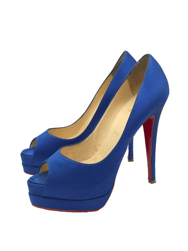 Christian louboutin blau satin - christian,