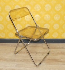 Castelli Kunststoff Klappstuhl PLIA Chair 70er Jahre Design Klassiker gelblich
