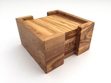 6er Set Untersetzer mit Halterung Holzuntersetzer Glasuntersetzer Olivenholz