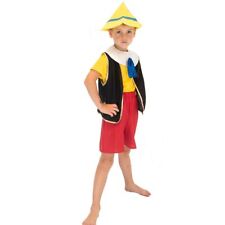 Pinocchio Kostüm Holzpuppe für Kinder Gr. 104-128 bunt Filmheld Fasching 