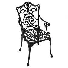 Gartensessel JUGENDSTIL, Aluguss, grau antik