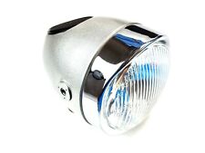 HQ Eierlampe silber Scheinwerfer mit Loch f Tachoeinbau Puch Maxi N Hercules L50