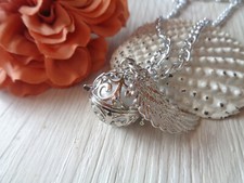 Engelsrufer-Kette silber mit weißer Klangkugel (Modeschmuck)