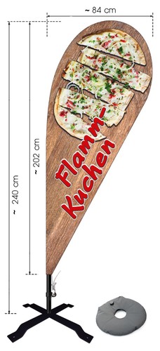 Beachflag flammkuchen 240 - flammkuchen, ca