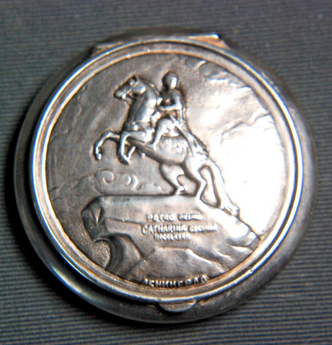 Puderdose russland silber - ,