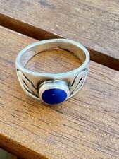 Ring  Lapislazuli Cabochon 925 Silber Vintage 90er ring silver
