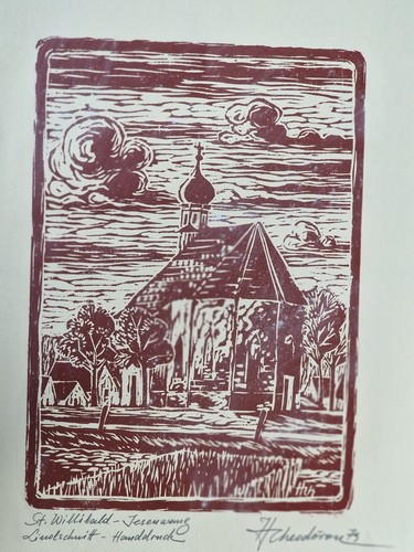 Linoldruck signiert - , &