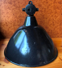 große alte Emaille Lampe Industrielampe Fabriklampe Werkstattlampe DDR E40 orig.