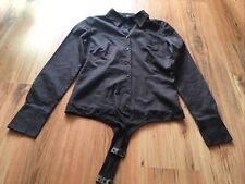 Hallhuber Basic langarm Bluse, Body, Shirt, Blusenbody Gr. 38, M grau TOP !!!