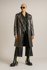 Silber Blazer Mantel Oversize | Viskose-Neopren Stretch | Unikat Las Vegas Look