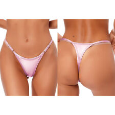 Damen Micro Mini String Tanga Wetlook Bikini Slip Lack Leder Unterhosen T-Back