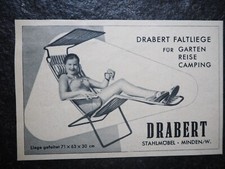 Drabert Faltliege für Garten , Reise , Camping , Alte Reklame , um 1960 , (W)