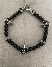 Onyx Armband Herren mit Lilien