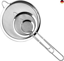 Relota 3 Stück Sieb Set 19/25/36.5 cm, Küchensieb Edelstahl mit Verstärktem Gr