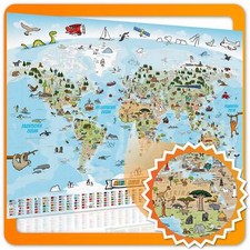 Weltkarte kinder poster - kinder,