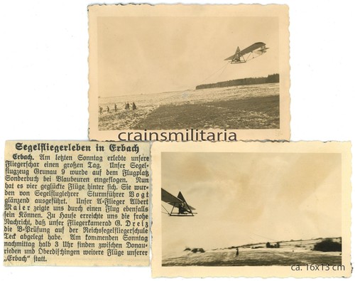 Orig foto segelflieger mit - 3x,