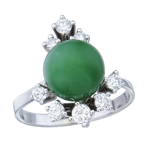 Ring jade brillanten 585er - ring,