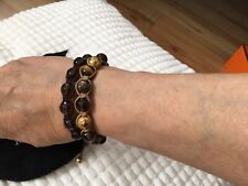 NIALAYA, Armband Rauchquarz, Silber, vergoldet,