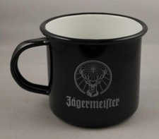 Jägermeister Becher, Emaille,  Kaffeebecher, Tasse,  schwarz, Neu!