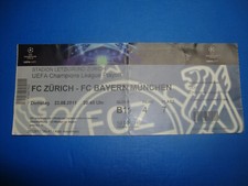 11/12 Ticket FC Zürich Schweiz Bayern München Eintrittskarte Champions League