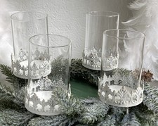 4 er Set Shabby Kerzenstecker