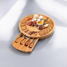 Runde Bambus Käseplatte mit