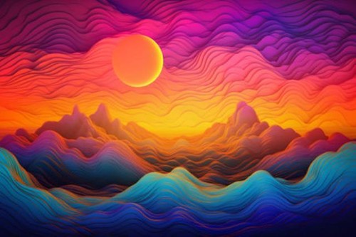 Wandbild sonnenuntergang und - wandbild:,