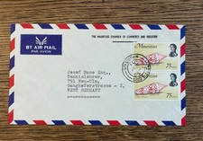 TOP Philatelie: Seltene Luftpostsendung Mauritius   WEST DEUTSCHLAND (Neu-Ulm)