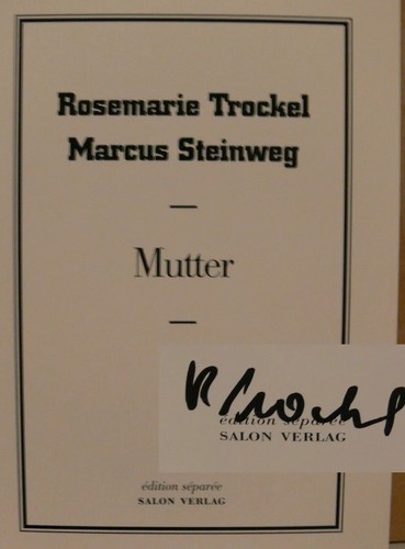 Rosemarie trockel signiert - rosemarie,