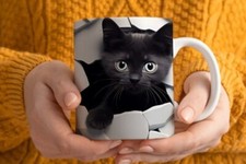 Kaffeetasse schwarze katze - schwarze, 3d