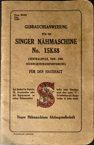 Gebrauchsanweisung singer - gebrauchsanweisung,