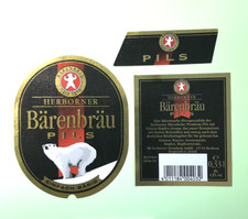 Altes Bieretikett-Beer Label HERBORNER BÄRENBRÄU +2012 , Herborn / Hessen #1474#