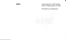 Braun Bedienungsanleitung für PS 450 deutsch  Copy