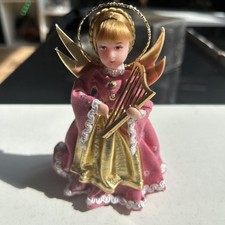 Eggl Weihnachtsengel für Tannenbaumspitze handbemalt Deko Engel Handarbeit 12cm