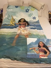 Bettwäsche,Kinder,Wendebettwäsche,,Disney,Vaiana,Zweiteilig,Bezug,Kissen,Mädchen