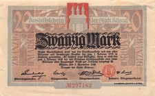 20 Mark - Altona - Stadt - 2.11.1918 - nicht entwertet