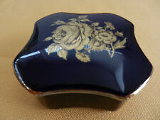 RoyalPorzellan Bavaria KPM Germany Echt Kobalt Handarbeit Deckeldose mitGoldrose