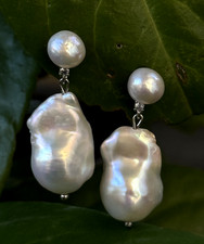 Schöne Ohrringe Barockperle Silber 